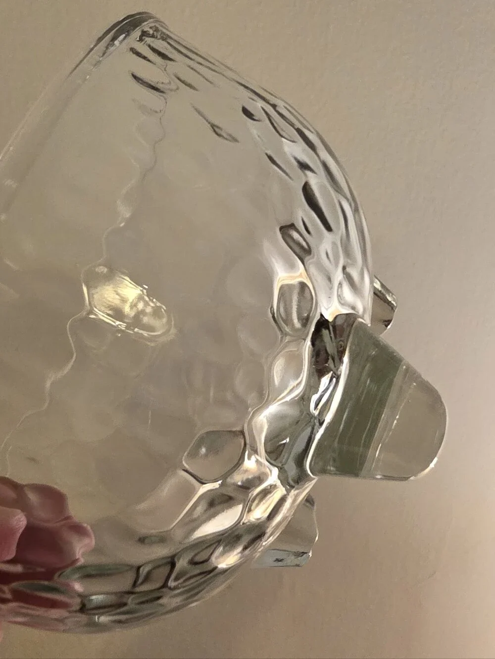 Vintage Crisa Glass Footed Dessert Bowls Set of 6 Pebbled Clear Glass